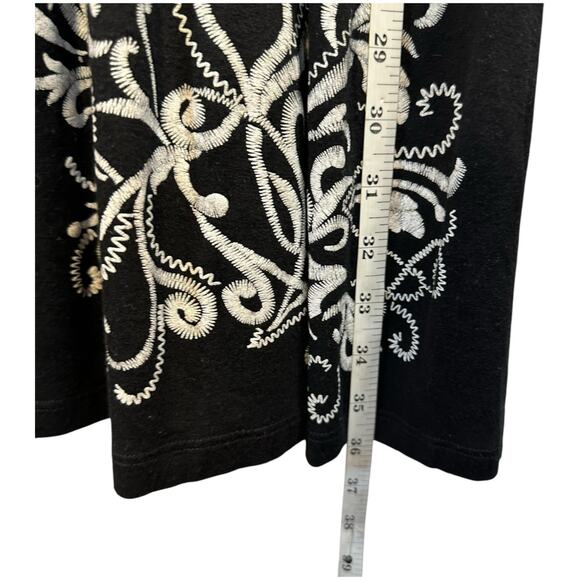 Crimson Ivy Babydoll Short Dress Sz L Deep V Neck Graphic Print Y2K Stretchy - Picture 3 of 11